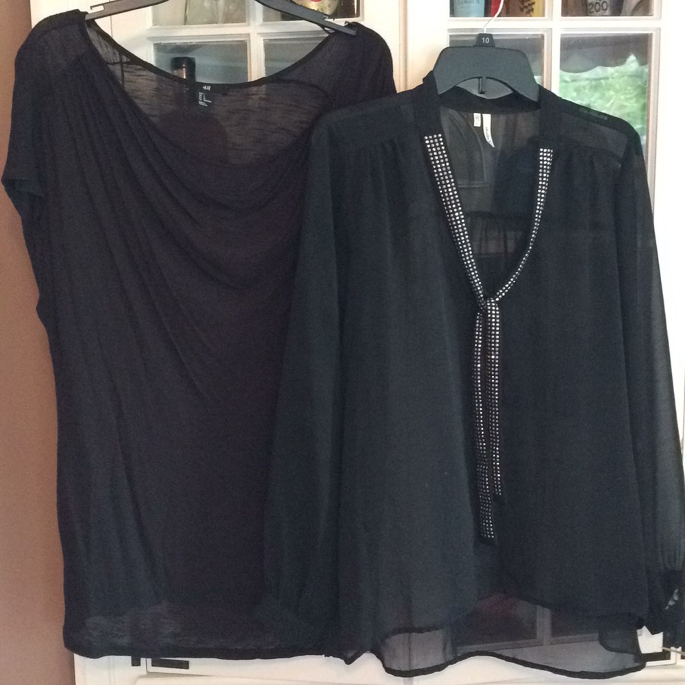 2 black blouses- size L
